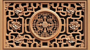 中式木雕花窗 精致传统工艺