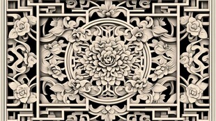 中式雕花窗棂 精美传统工艺