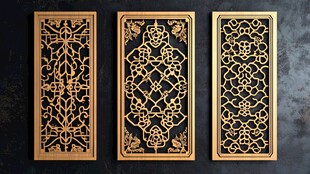 中式木雕镂空装饰屏风