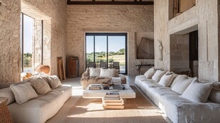 简约石砌风舒适客厅空间