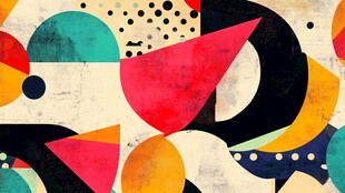 几何抽象图案艺术插画