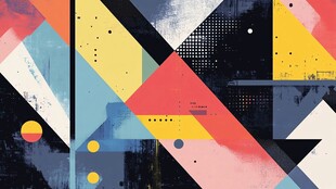 几何色彩抽象艺术插画