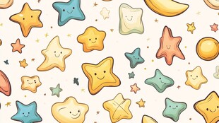 可爱星星月亮卡通饼干图案