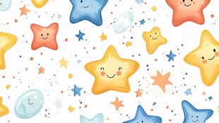 可爱笑脸星星童趣图案