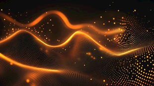 流动炫光金色波浪背景图