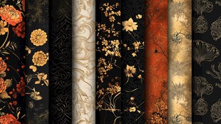 中式古风花卉纹理图案集