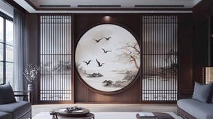 中式客厅 雅致山水装饰画