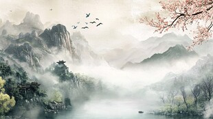 水墨山水间的诗意景致