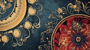 复古华丽花纹装饰图案