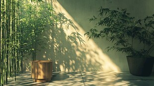 室内竹景营造静谧氛围