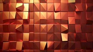 红金立体方块背景纹理