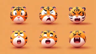 可爱老虎表情集合