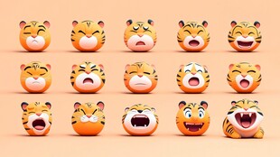可爱老虎表情大集合