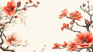 中式工笔花卉装饰画