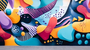 绚丽多彩抽象涂鸦艺术画面