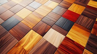 多彩拼花木地板纹理特写