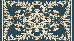 复古蓝金花纹图案设计