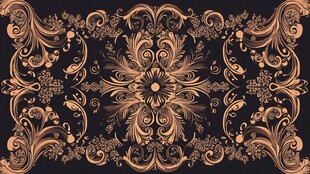 复古金色花纹装饰图案