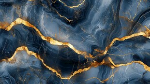 蓝金大理石纹理艺术图案
