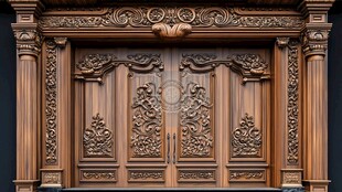 精美雕花实木双开门