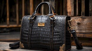 奢华鳄鱼纹男士商务手提包