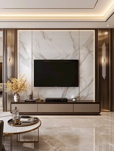 现代轻奢风客厅电视背景墙