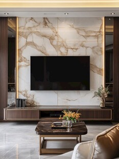 现代轻奢风客厅电视背景墙