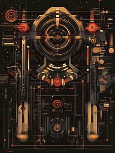 蒸汽朋克风格机械装置图