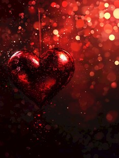 浪漫红心形光斑梦幻背景
