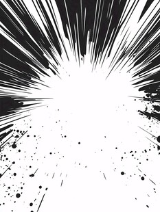 黑白放射线条漫画风背景