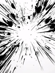 黑白放射状墨水飞溅效果