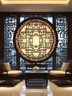 中式客厅典雅屏风装饰