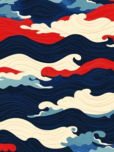 日式海浪纹图案设计