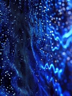 梦幻蓝色粒子科技背景图