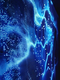 科技感蓝色粒子流动画面