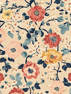 复古花卉图案背景纹理