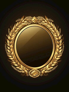 金色荣耀花环装饰图案