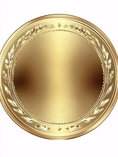 金色圆形徽章设计元素