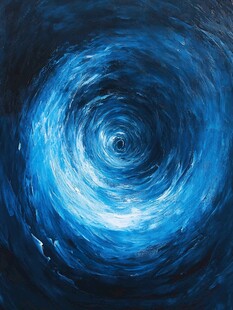 蓝色漩涡抽象艺术画作