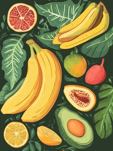 缤纷热带水果插画