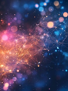 梦幻科技感粒子连线背景图