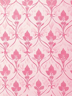 粉色花卉图案优雅墙纸