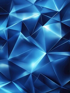 蓝色立体多边形科技背景图