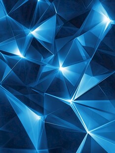 蓝色几何多边形科技背景图