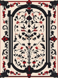 古典花卉边框装饰图案