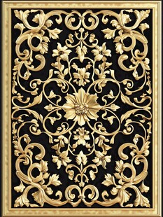 欧式金色雕花装饰图案