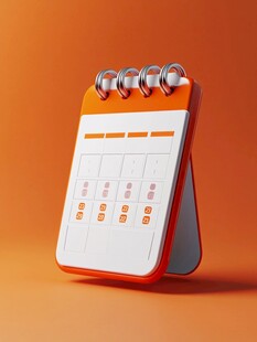 橙色桌面日历3D模型