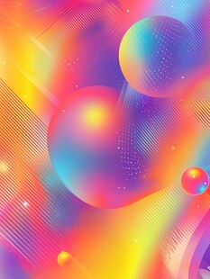 炫彩渐变流体几何球体背景