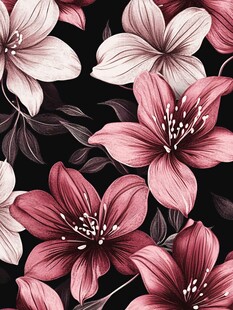 粉色花卉图案背景图