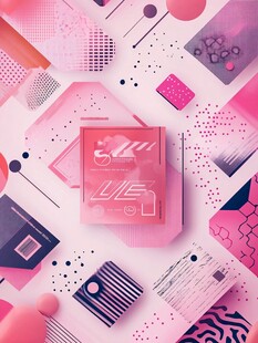 粉色几何创意元素组合